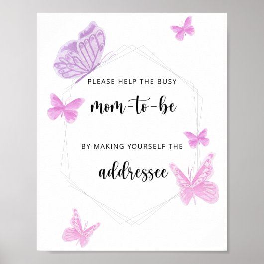 Butterfly Help de Bezige Mam-to-Be Poster (Voorkant)