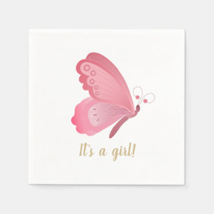 Butterfly Het is een GIRL Baby shower Servet