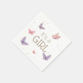Butterfly Het is een GIRL Baby shower Servet (Hoek)