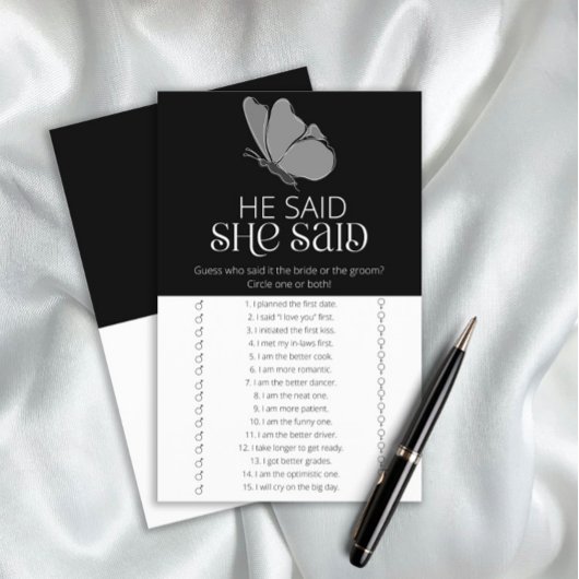 Butterfly Hij zei dat ze vrijgezellenfeest spel ze