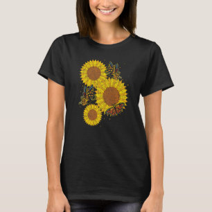 Butterfly Hippie Bloesem Zonneschijn Zonnebloem T-shirt