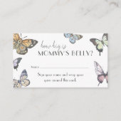 Butterfly Hoe groot is mama's buik Baby shower Informatiekaartje (Voorkant)