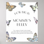 Butterfly Hoe groot is mama's buik Baby shower Poster (Voorkant)