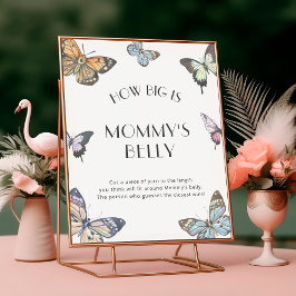 Butterfly Hoe groot is mama's buik Baby shower Poster