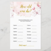 Butterfly Hoe oud was ze? Baby shower (Voorkant)