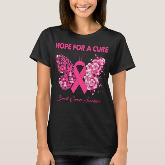 Butterfly hoopt op een echte borstkankerwarrior t-shirt (Voorkant)