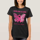 Butterfly hoopt op een echte borstkankerwarrior t-shirt (Voorkant)