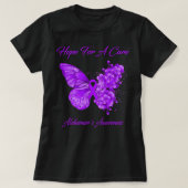 Butterfly hoopt op een echte ziekte van Alzheimer T-shirt (Design voorkant)