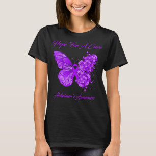 Butterfly hoopt op een echte ziekte van Alzheimer T-shirt