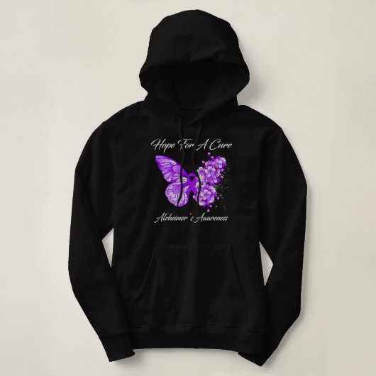 Butterfly hoopt op een zuiver alzheimer-bewustzijn hoodie (Design voorkant)