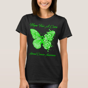 Butterfly hoopt op een zuiver bijnierkankerbewustz t-shirt