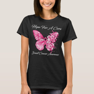 Butterfly hoopt op een zuiver borstkankerbewustzij t-shirt