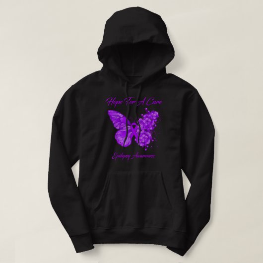 Butterfly hoopt op een zuiver epilepsiebewustzijn hoodie (Design voorkant)