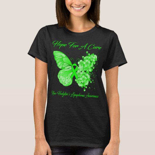 Butterfly hoopt op een zuiver non-hodgkin lymfoom t-shirt (Voorkant)