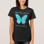 Butterfly hoopt op een zuiver ovariumkankerbewustz t-shirt (Voorkant)