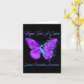 Butterfly hoopt op een zuiver zelfmoordpreventie kaart (Gele Bloem)