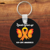Butterfly Hope Fighter Oranje Lint RSD CRPS Awar Sleutelhanger (Voorkant)
