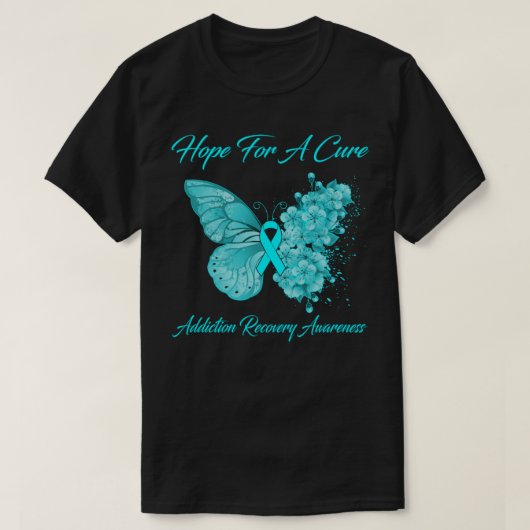 Butterfly Hope for a Cure Addication Recovery Awar T-shirt (Design voorkant)