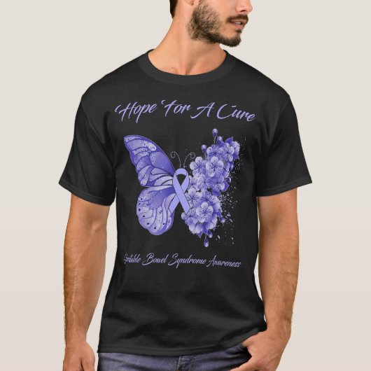 Butterfly Hope For A Cure Irritable Bowel Syndroom T-shirt (Voorkant)