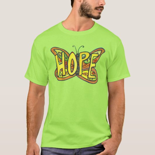 Butterfly Hope Word Art Inspirerend Custom Shirt (Voorkant)