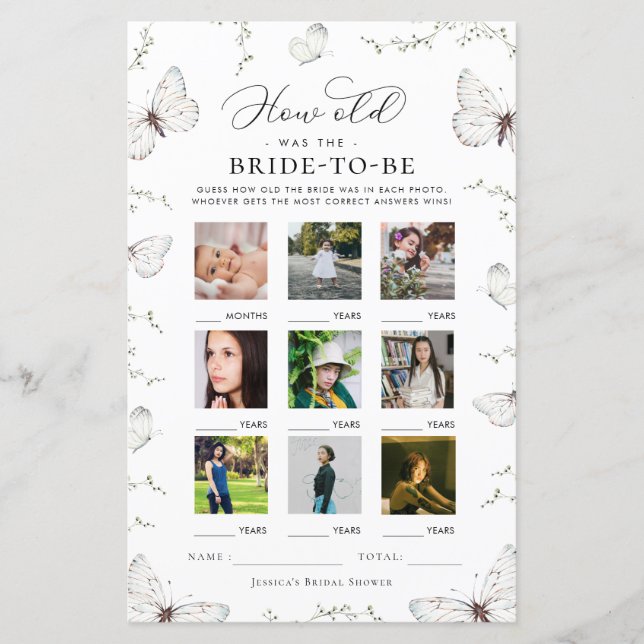 Butterfly How Old Was The Bride Game (Voorkant)