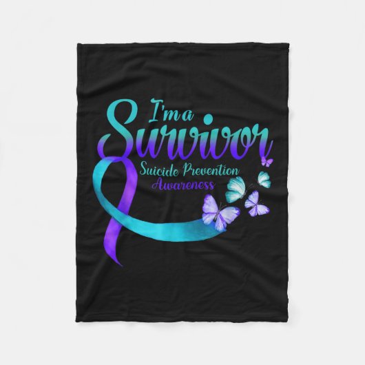 Butterfly i a Survivor Suicide Prevention Awarene Fleece Deken (Voorkant)