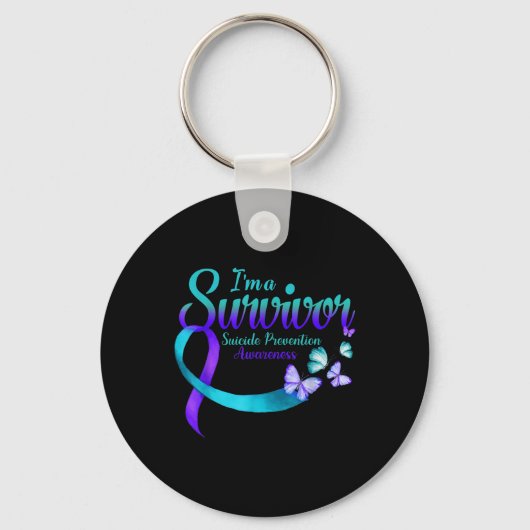 Butterfly i a Survivor Suicide Prevention Awarene Sleutelhanger (Voorkant)