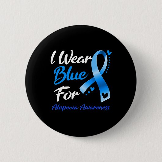 Butterfly I Draag blauw voor Alopecia Awareness 2 Ronde Button 5,7 Cm (Voorkant)