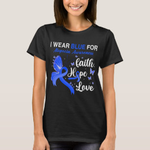 Butterfly I Draag blauw voor ALOPECIA-bewustzijn T-shirt