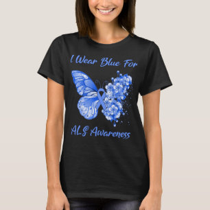 Butterfly I Draag blauw voor ALS-bewustwording T-shirt