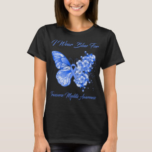 Butterfly I Draag blauw voor dwarse Myelitis Awar T-shirt