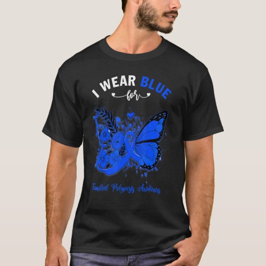 Butterfly I Draag blauw voor familiale polyposis b T-shirt (Voorkant)