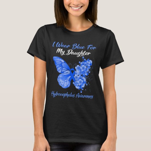 Butterfly I Draag blauw voor mijn dochter Hydrocep T-shirt (Voorkant)