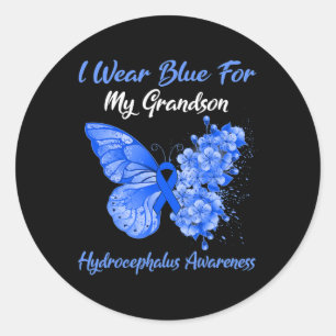 Butterfly I Draag blauw voor mijn kleinzoon Hydroc Ronde Sticker