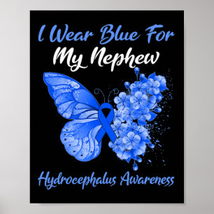 Butterfly I Draag blauw voor mijn Nephew hydroceph Poster