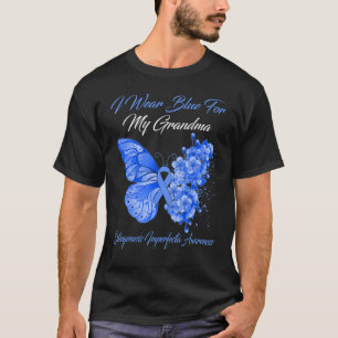 Butterfly I Draag blauw voor mijn oma osteogenese T-shirt