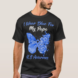 Butterfly I Draag blauw voor mijn papieren ALS-bew T-shirt