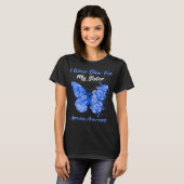 Butterfly I Draag blauw voor mijn zuster Apraxia T-shirt (Voorkant volledig)