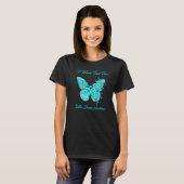 Butterfly I Draag Blauwgroen voor Batten Disease A T-shirt (Voorkant volledig)