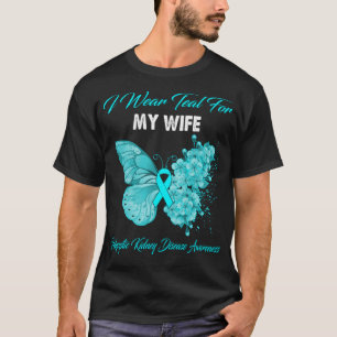 Butterfly I Draag Blauwgroen voor mijn vrouw Polyc T-shirt