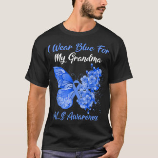 Butterfly I Draag Blue for My Grandma ALS Awarenes T-shirt