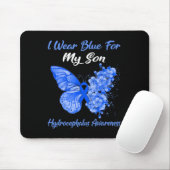 Butterfly I Draag Blue voor mijn zoon Hydrocephalu Muismat (Met muis)