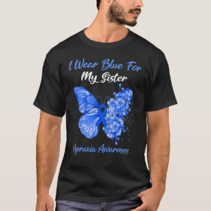 Butterfly I Draag Blue voor mijn zuster Apraxia Aw T-shirt