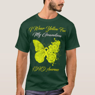 Butterfly I Draag geel voor mijn kleinzoon ADHD Aw T-shirt