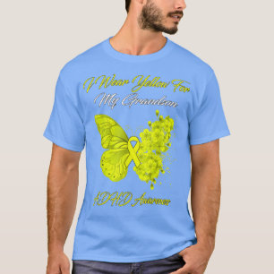Butterfly I Draag geel voor mijn kleinzoon ADHD Aw T-shirt