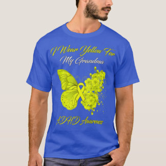 Butterfly I Draag geel voor mijn oma ADHD waren T-shirt