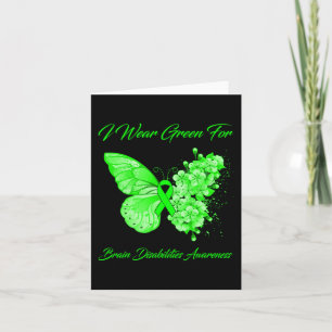 Butterfly I Draag Green for Brain Disabilities Awa Kaart