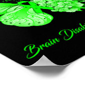 Butterfly I Draag Green for Brain Disabilities Awa Poster (Hoek)