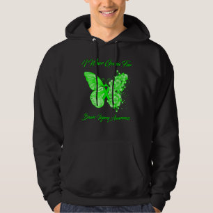 Butterfly I Draag Green for Brain Injury Awareness Hoodie