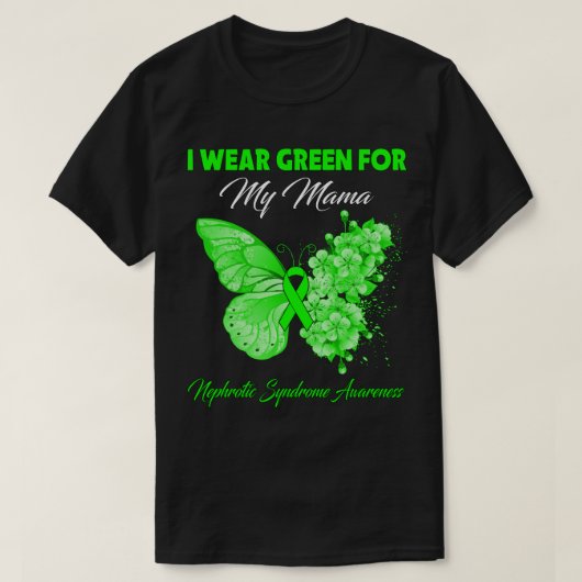 Butterfly I Draag Green voor mijn oma Nephrotic Sy T-shirt (Design voorkant)